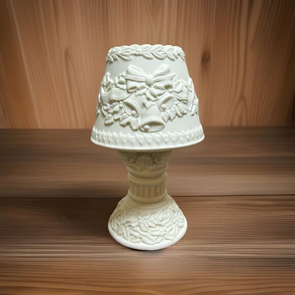 Other - Fairy Lamp New Images Jade Porcelain Christmas Bow Poinsettia Holiday Votive 6.5
